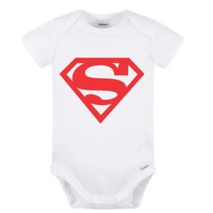Superboy Onesie, White Superboy Onesie, Gerber Baby Onesie